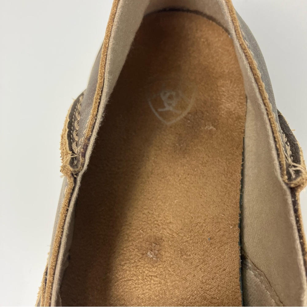 Ariat Floral Cruiser W 7.5 Brown Leather Slip On Shoes Embroidered Boho Western - Picture 8 of 16